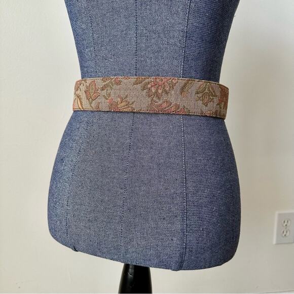 Liz Claiborne Vintage Cottagecore Tapestry Tan Brown Belt Size Medium main image 4